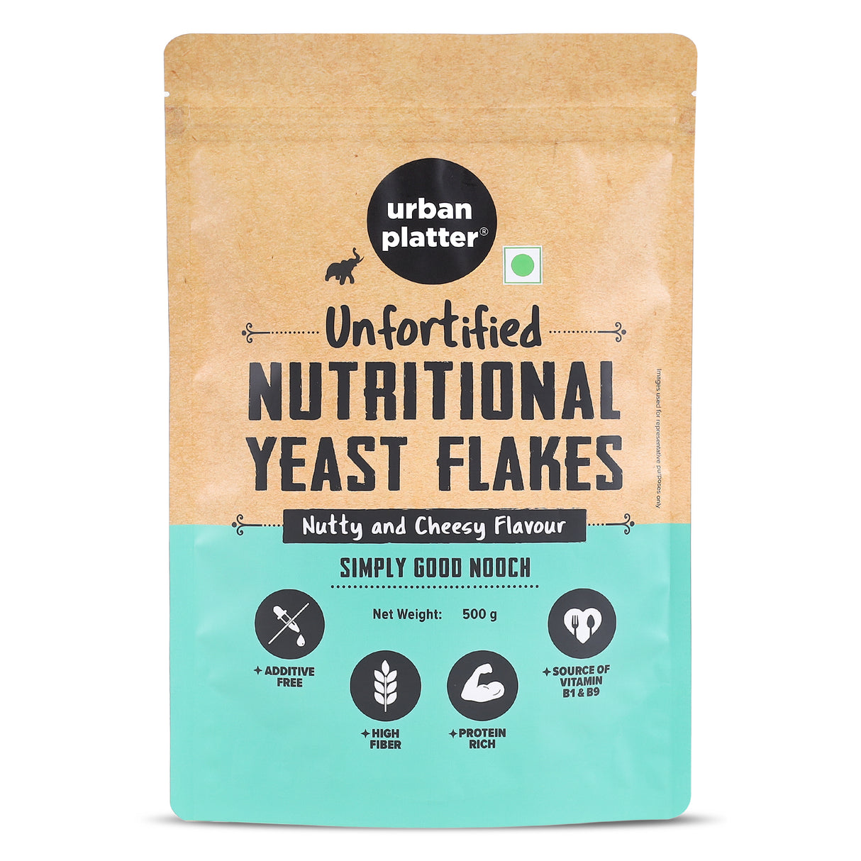Urban Platter Unfortified Nutritional Yeast Flakes, 500 g (Plant Based | Nutty and Cheesy | Nooch)