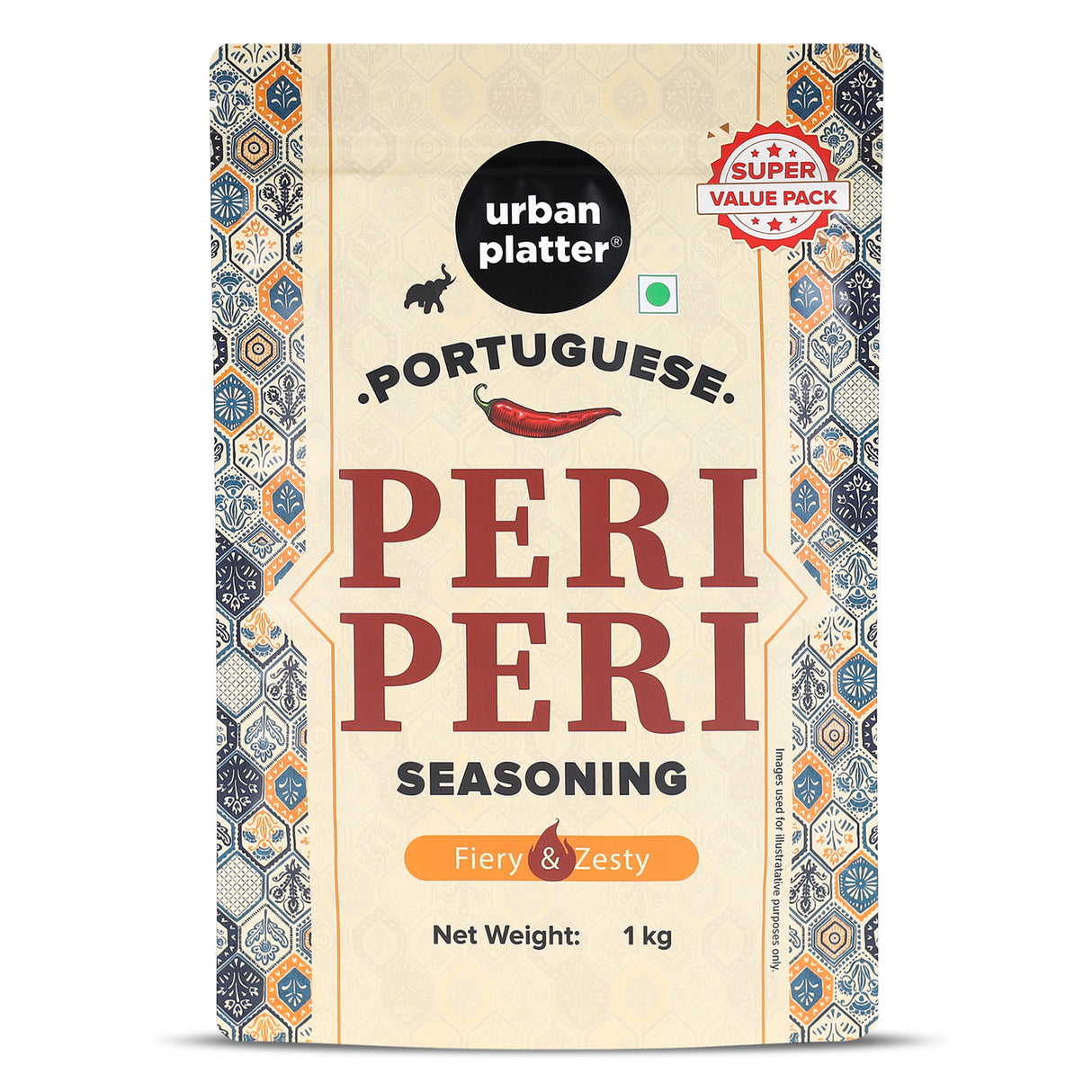 Urban Platter Portuguese Peri Peri Seasoning, 1 Kg (All-purpose seasoning, Perfect for Pop Corn, Pasta, Fries Seasoning, Dairy-free)
