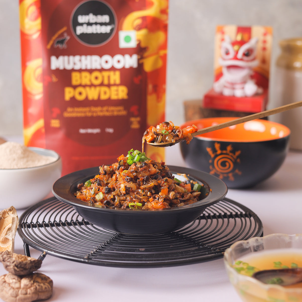 Urban Platter Mushroom Bouillon & Broth Powder, 1kg (Plant-Based | Instant Soup Base | MSG-free | Umami-Rich)