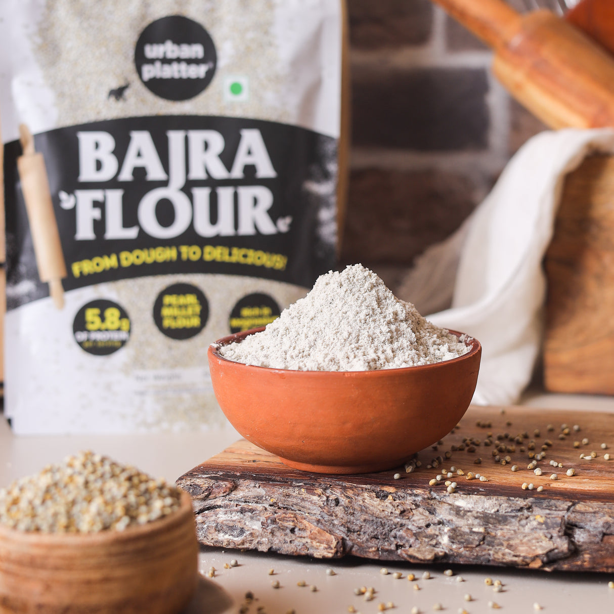 Urban Platter Bajra Flour, 500g (Pearl Millet Flour | Ancient Supergrain | Good Source of Iron, Fibre and Protein) - product image 3