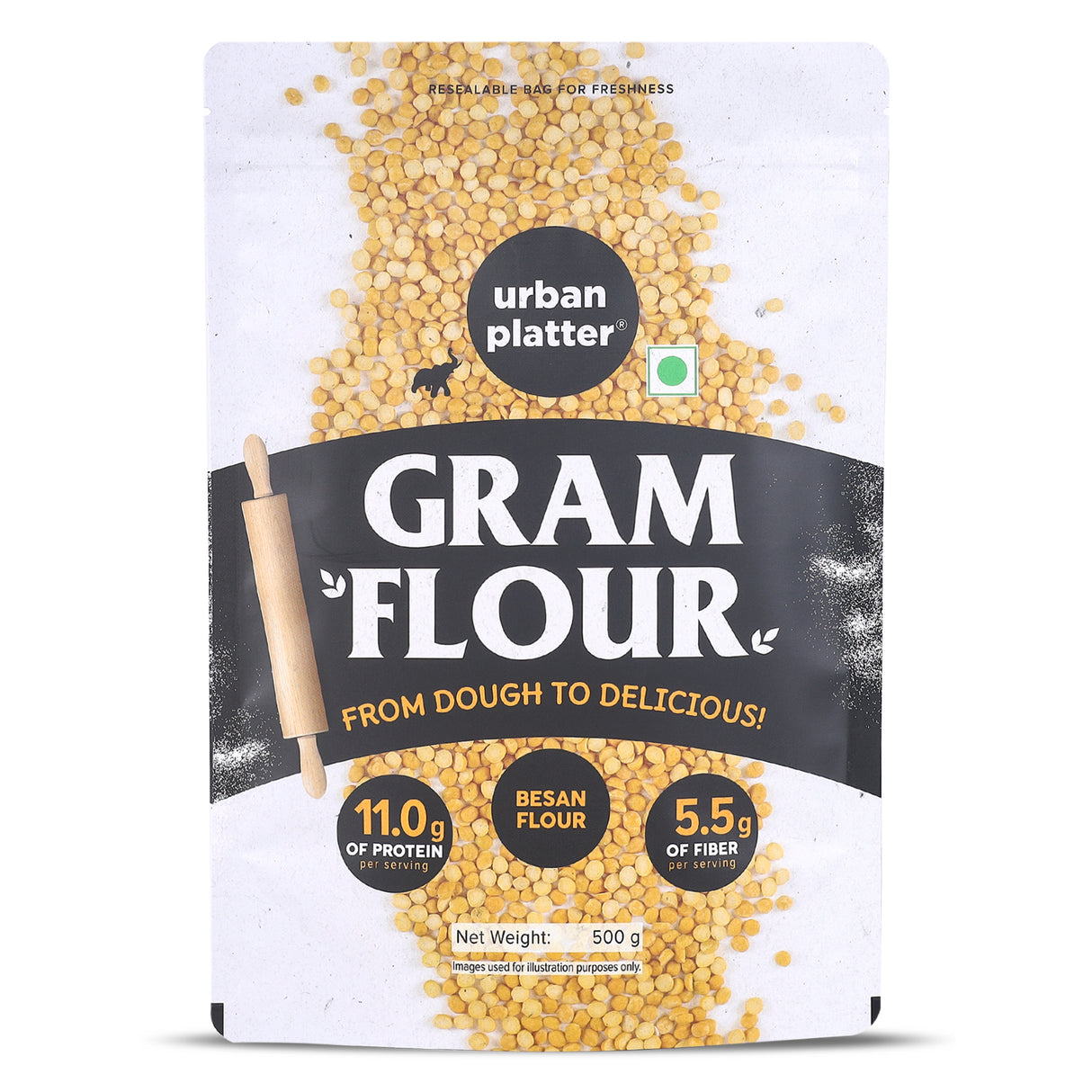 Urban Platter Besan, 500g (Split Bengal Gram or Gram Flour | Good Source of Fibre and Protein |Gluten- free Pantry Essential)