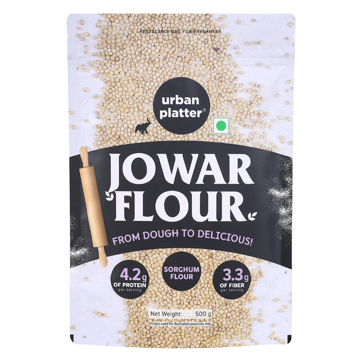 Urban Platter Jowar Flour, 500g (Sorghum Flour | Ancient Supergrain | Rich in Fibre, Iron & Protein)