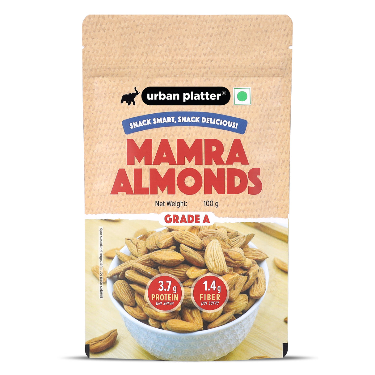Urban Platter Mamra Almonds, 100g (Rich in Healthy Fats and Protein | Nutrient-Dense | Premium Almond Variety)