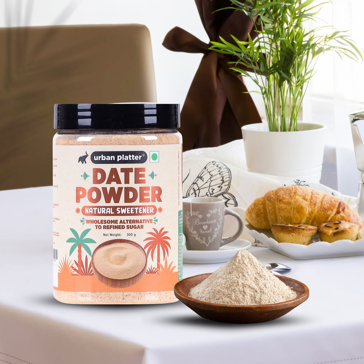 Urban Platter Dried Arabian Date Powder (Super-Fine Kharek Powder | Perfect Sweetener | Free-flowing | Date Sugar)