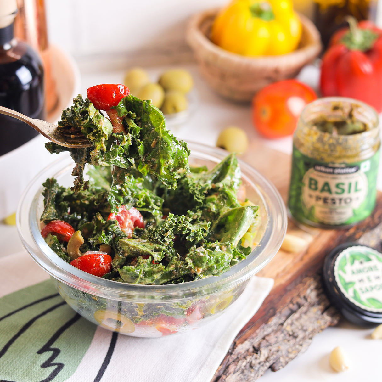 Basil Pesto, 185g (Plant Based, Preservative-free, Italian Inspired Pasta Sauce & Spread, Ready-to-Use)