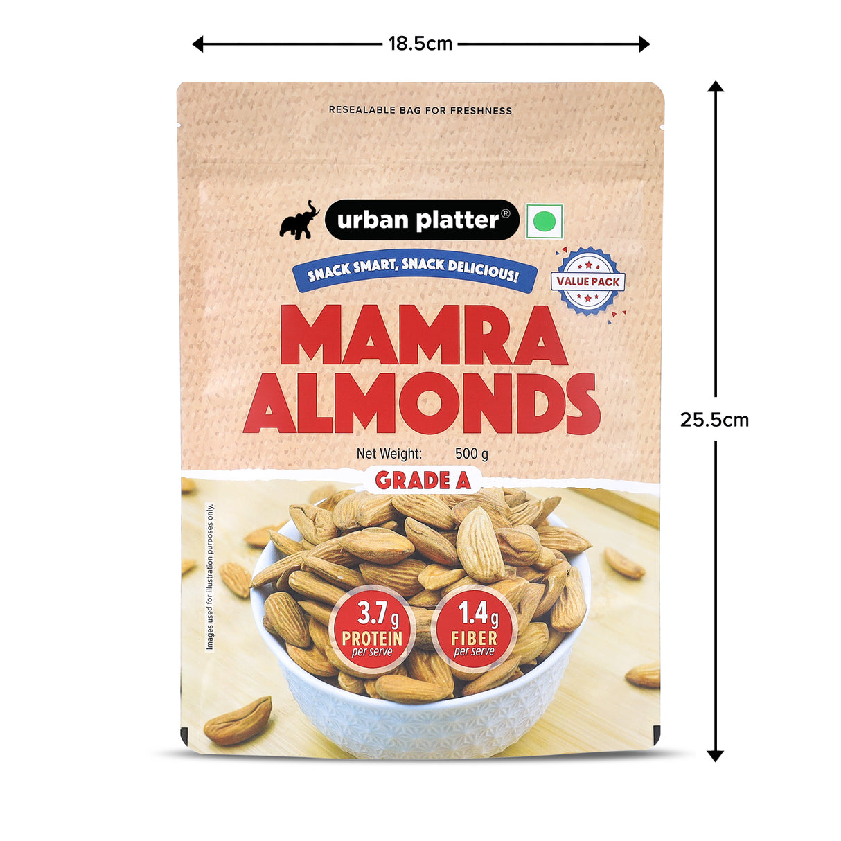 Urban Platter Mamra Almonds, 1Kg