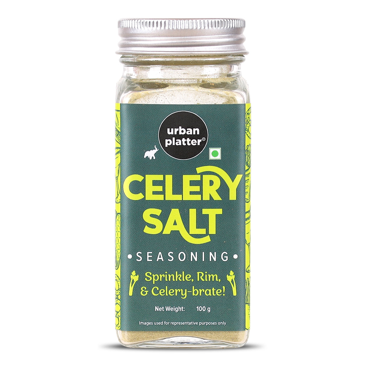 Urban Platter Celery Salt Seasoning, 100g (Artisanal Finishing and Rimming Salt | Earthy Herbaceous notes | Ideal for Mocktails and Continental Fare)
