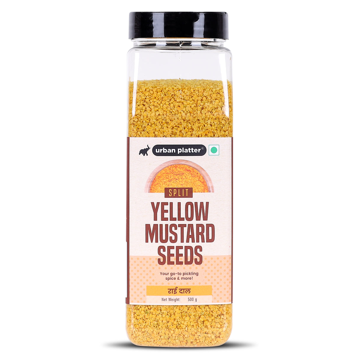 Urban Platter Split Yellow Mustard seeds, 500g (Peeli Sarson Dal | Rai Kuria | Pickling Essential)
