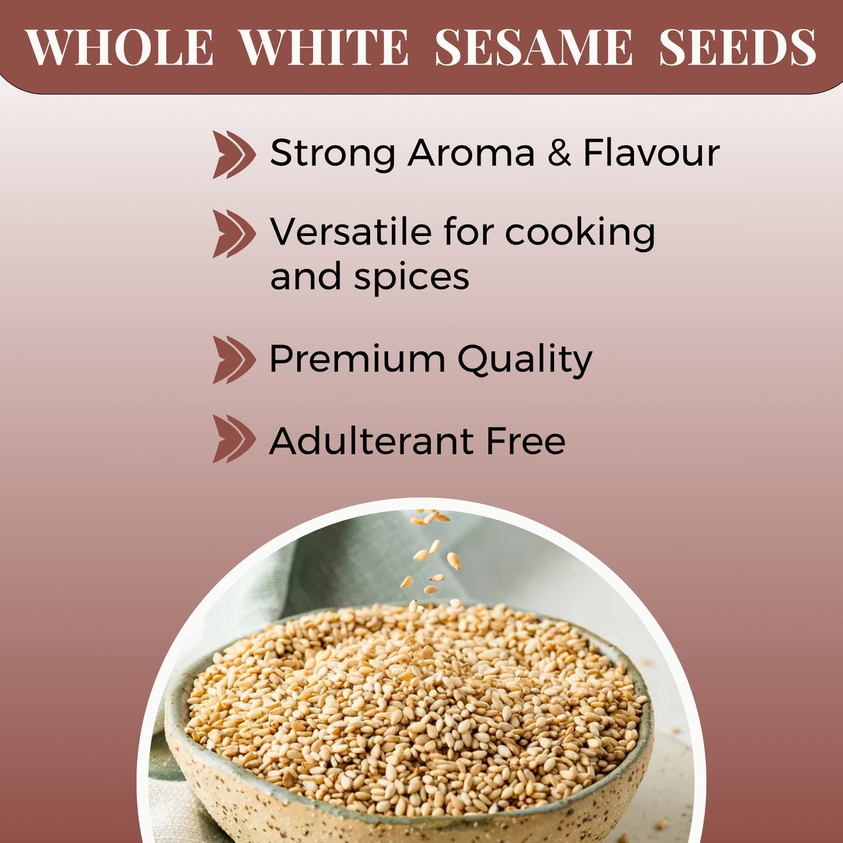 Urban Platter White Sesame (Safed Til) Seeds Shaker Jar, 600g