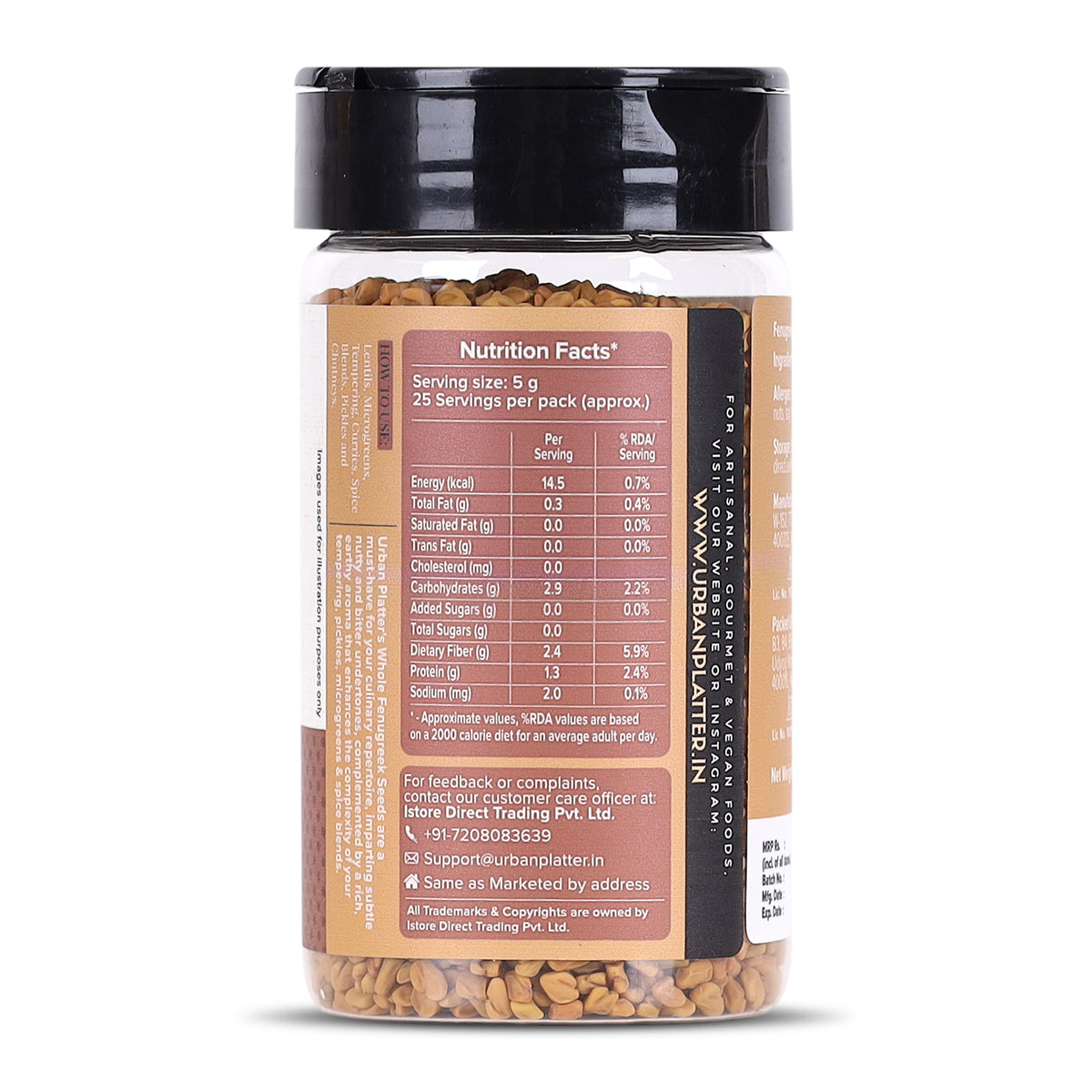 Whole Fenugreek Seeds, 125g (Methi Dana | Sprouting Microgreens | Traditional Indian Spice | For Curries, Pickles and Tempering)