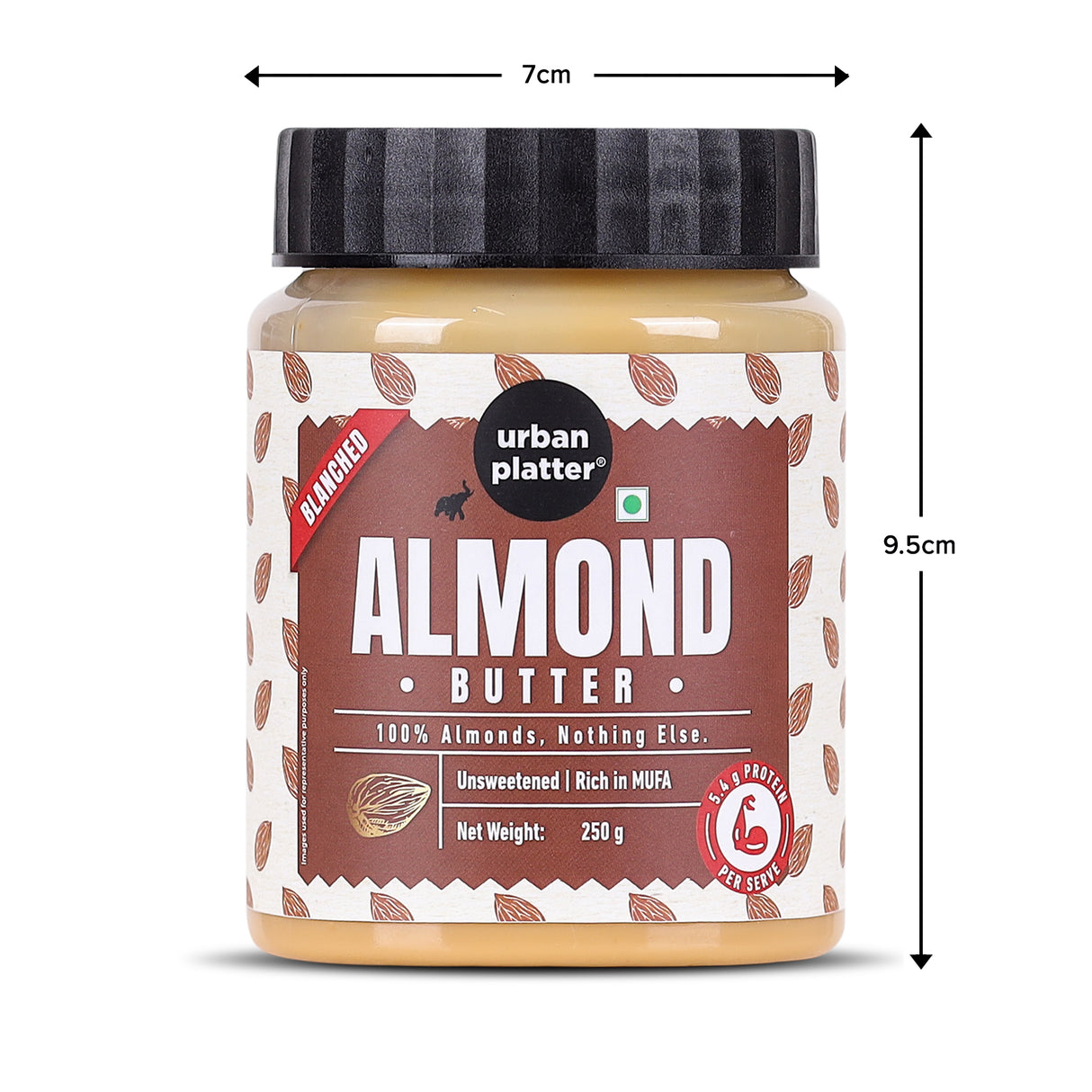Urban Platter Almond Butter (Without Skin) (Nutty Flavour | Single Ingredient | Keto-Friendly | Blanched Paste)
