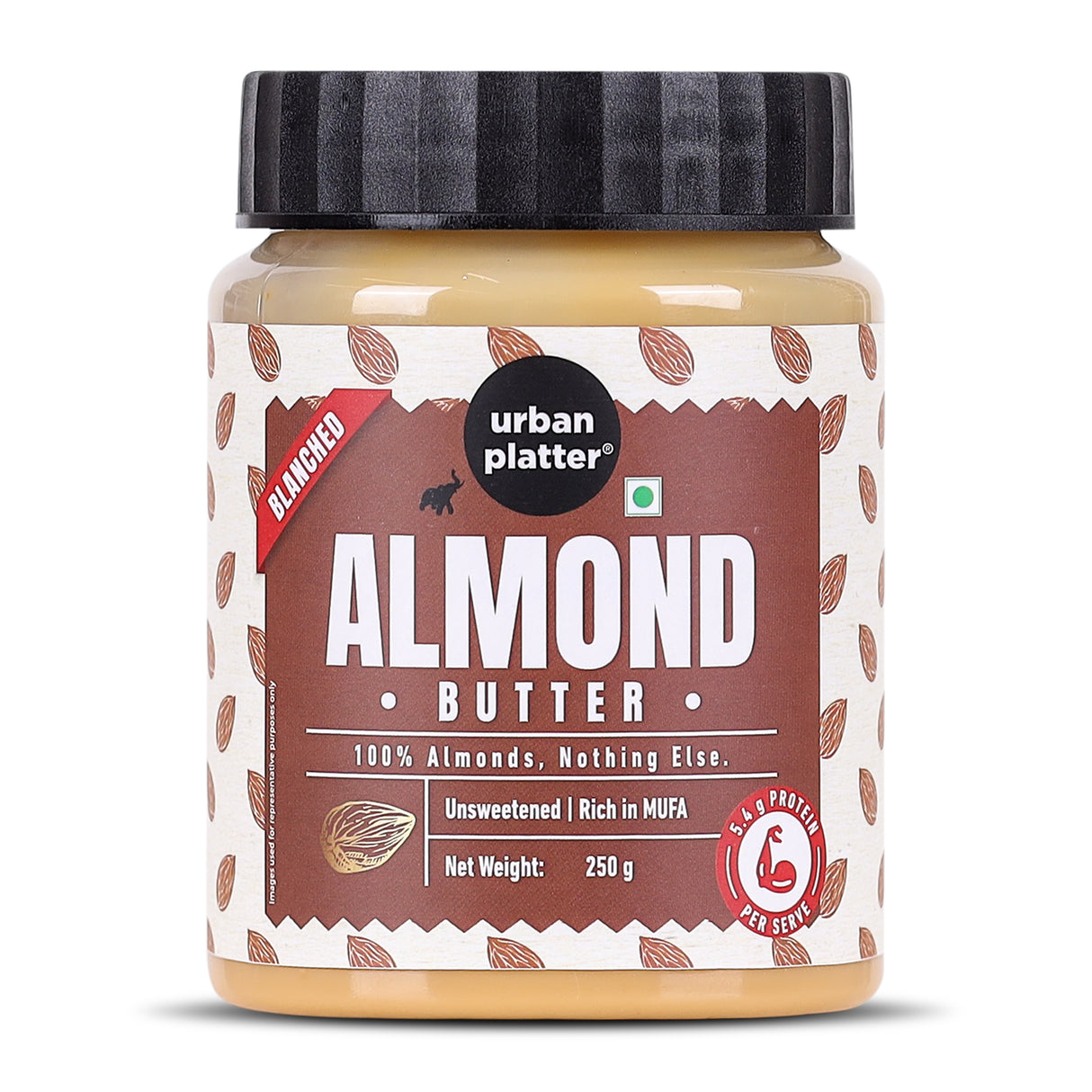 Urban Platter Almond Butter (Without Skin) (Nutty Flavour | Single Ingredient | Keto-Friendly | Blanched Paste)