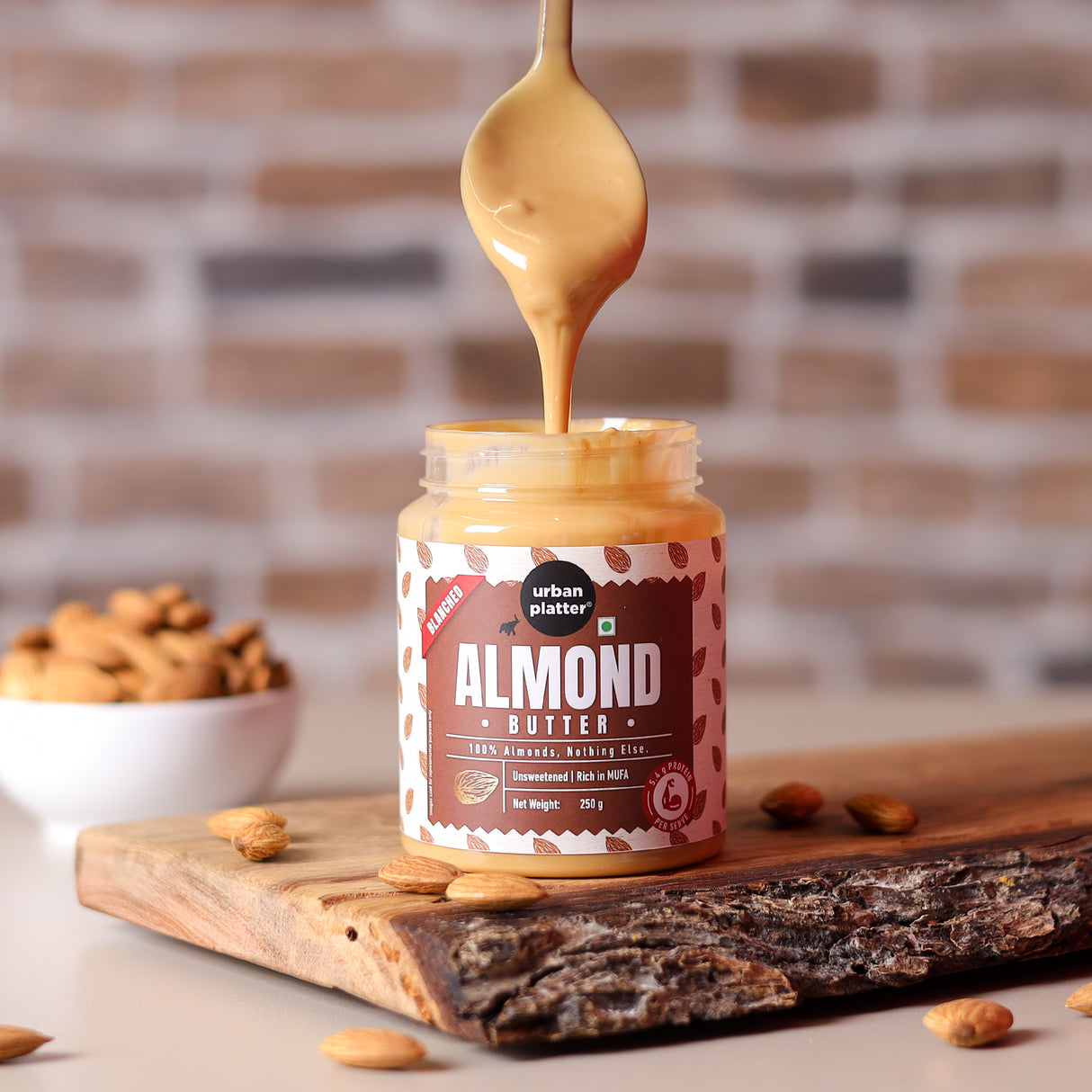 Urban Platter Almond Butter (Without Skin) (Nutty Flavour | Single Ingredient | Keto-Friendly | Blanched Paste)