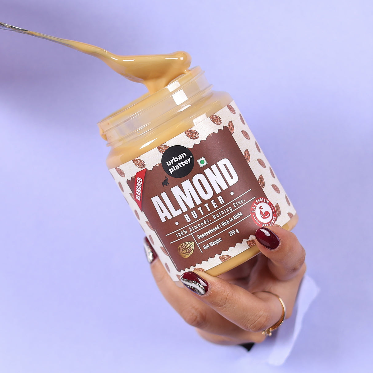 Urban Platter Almond Butter (Without Skin) (Nutty Flavour | Single Ingredient | Keto-Friendly | Blanched Paste)