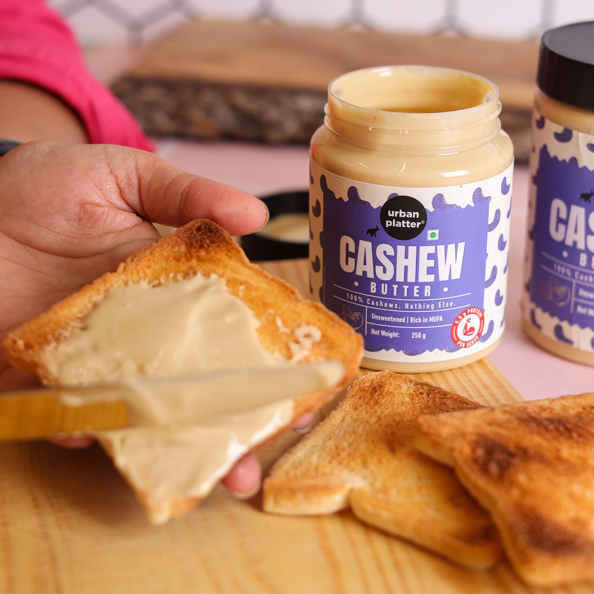 Urban Platter Cashew Butter, 250g (Rich & Creamy | Single Ingredient | Keto-Friendly)