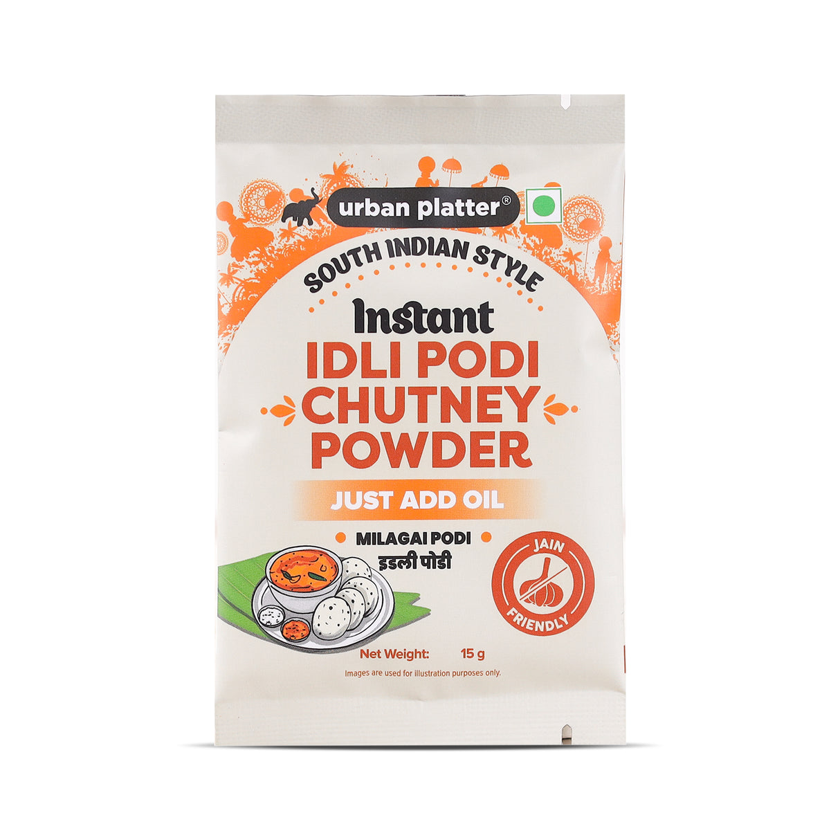 Urban Platter South Indian Style Instant Idli Chutney Powder, 15g (Milagai Podi | South Indian Gunpowder | Ready-to-Use | Perfect for Idli, Dosa and Rice)