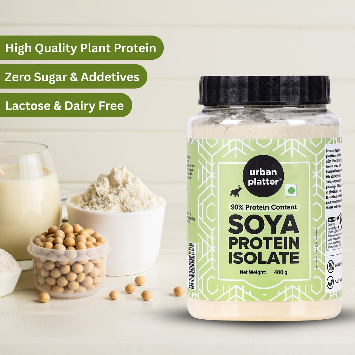 Urban Platter Soya Protein Isolate Powder, 400g