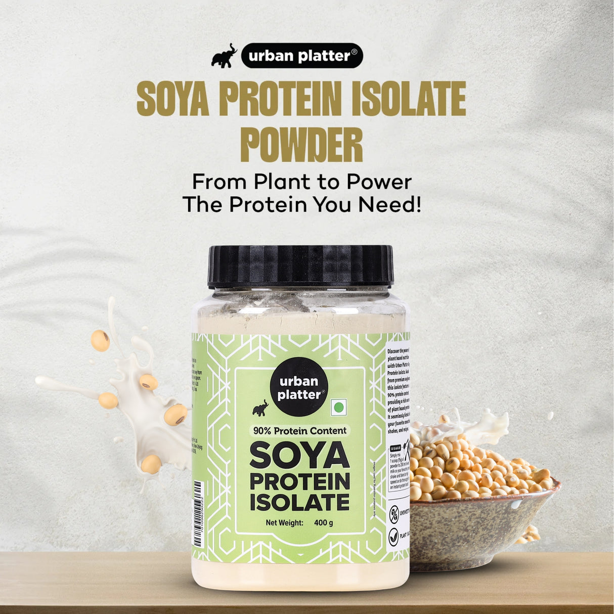Urban Platter Soya Protein Isolate Powder, 400g