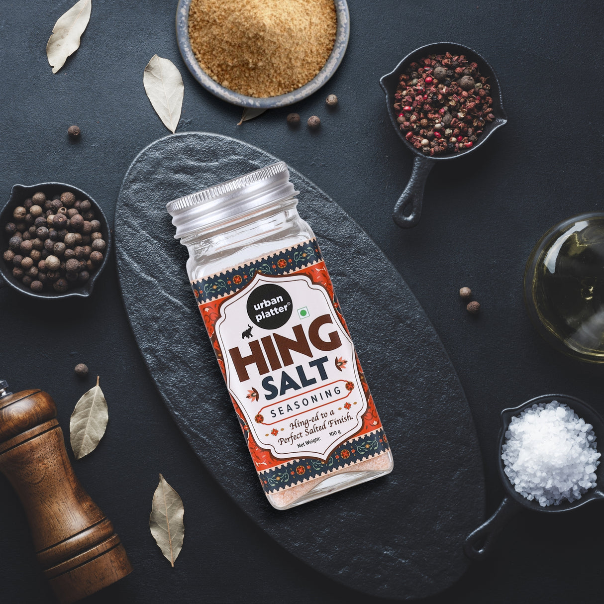 Hing Salt Seasoning, 100g (Finishing Salt | Perfect for Tempering & Topping | Ideal for Fruit Chaats, Pickling and Indian-inspired Mocktails)