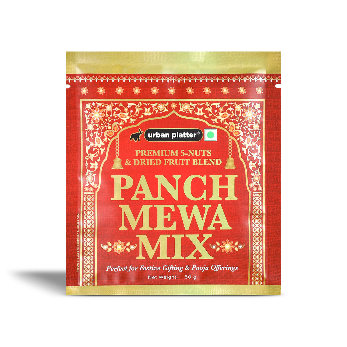 Urban Platter Panch Mewa Mix, 50g (Premium 5-Nuts & Dried Fruits Blend | Perfect for Festive Gifting & Pooja Offerings | Healthy Snacking)