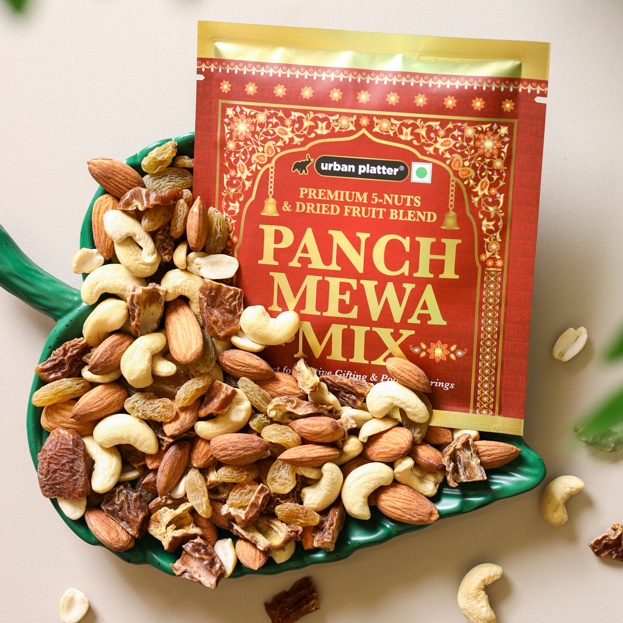 Urban Platter Panch Mewa Mix, 50g (Premium 5-Nuts & Dried Fruits Blend | Perfect for Festive Gifting & Pooja Offerings | Healthy Snacking)