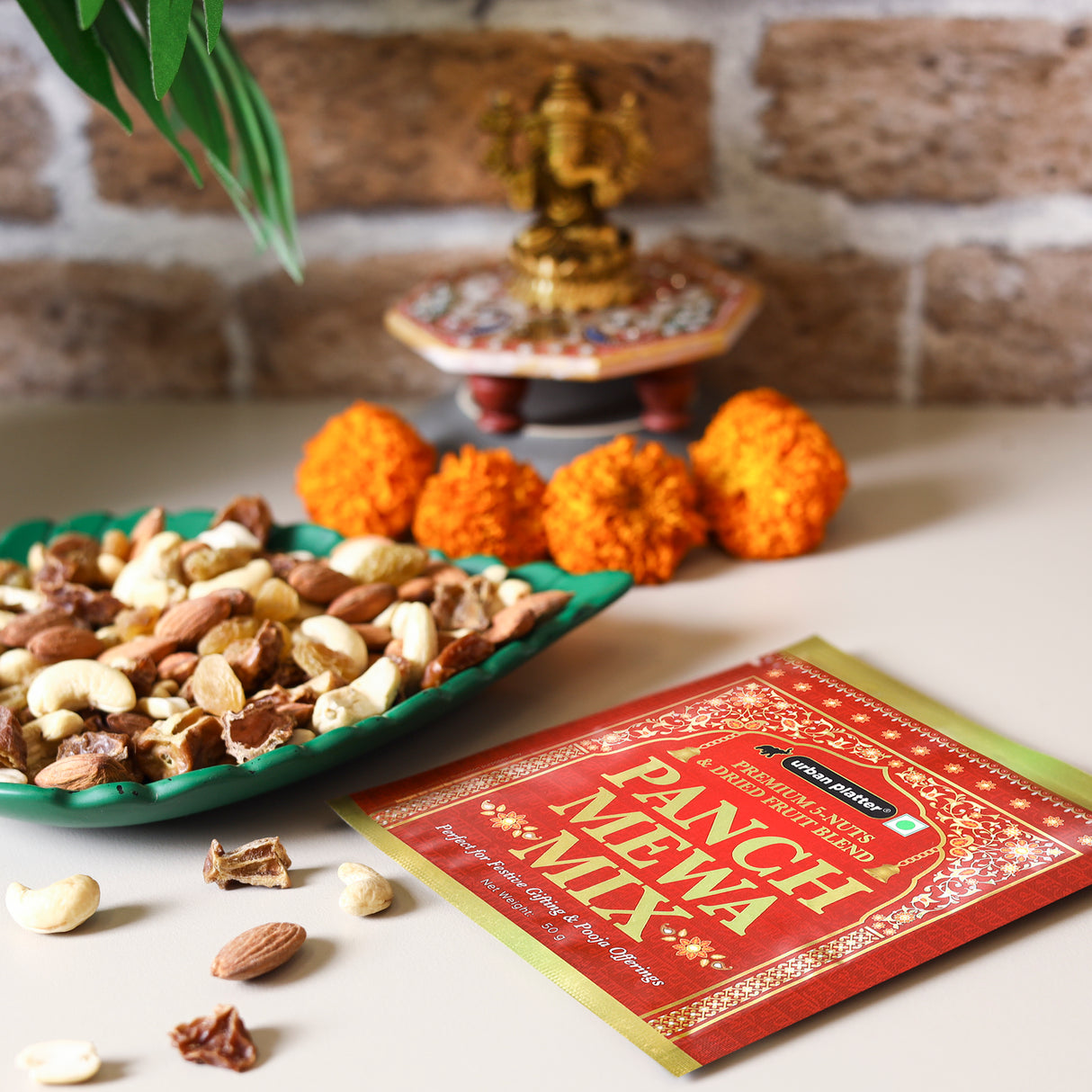 Urban Platter Panch Mewa Mix, 50g (Premium 5-Nuts & Dried Fruits Blend | Perfect for Festive Gifting & Pooja Offerings | Healthy Snacking)