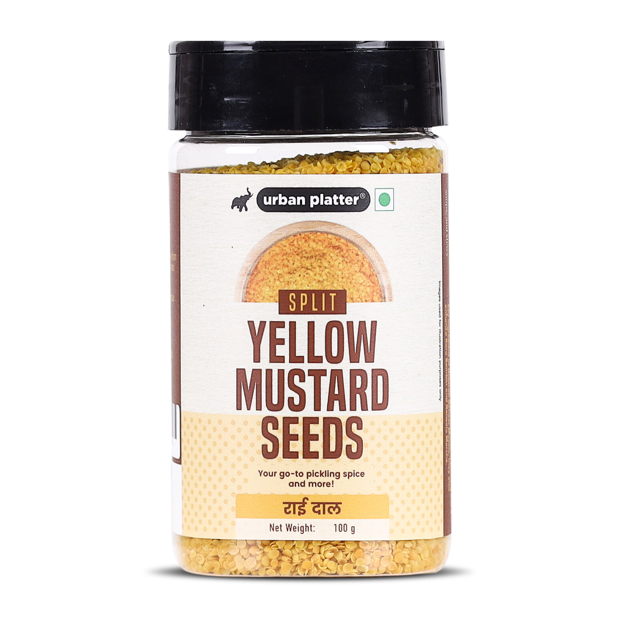 Urban Platter Split Yellow mustard seeds, 100g (Peeli Sarson Dal | Rai Kuria | Pickling Essential)