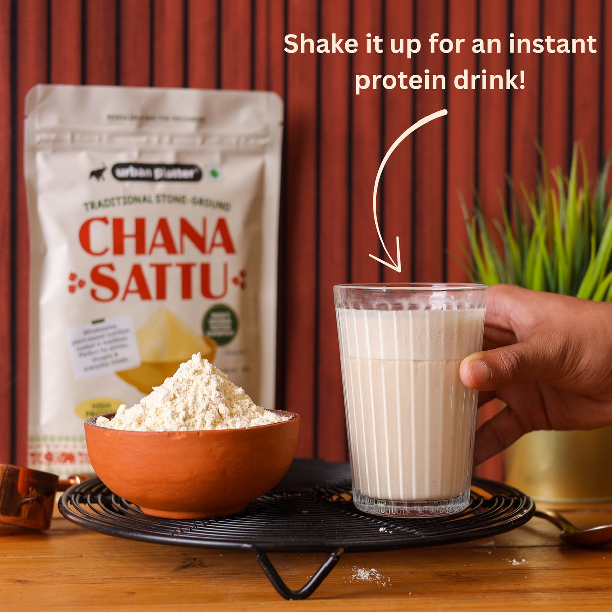 Urban Platter Chana Sattu Powder, 1kg (Traditional Roasted Gram Flour | Rich in Protein | Perfect for Sattu Drink | Gluten Free)