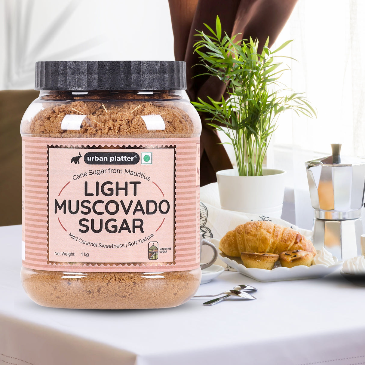 Urban Platter Mauritian Light Muscovado Sugar, 1kg (Golden Hues & Gentle Molasses | Great for Bakes, Caramels & Sauces)