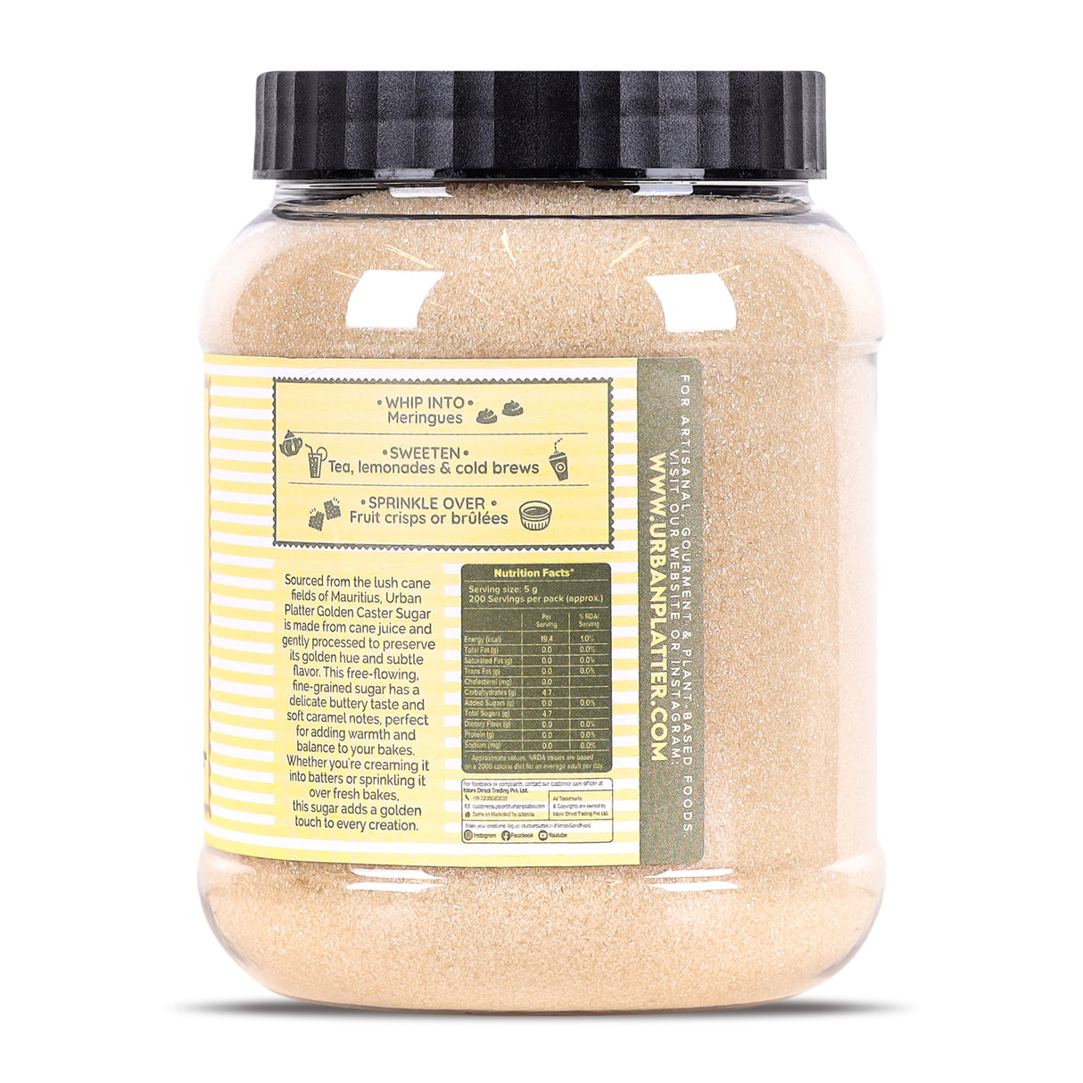 Urban Platter Mauritian Golden Caster Sugar, 1kg (Fine & Fluffy | Perfect for Cakes, Sponges & Whipped Desserts)