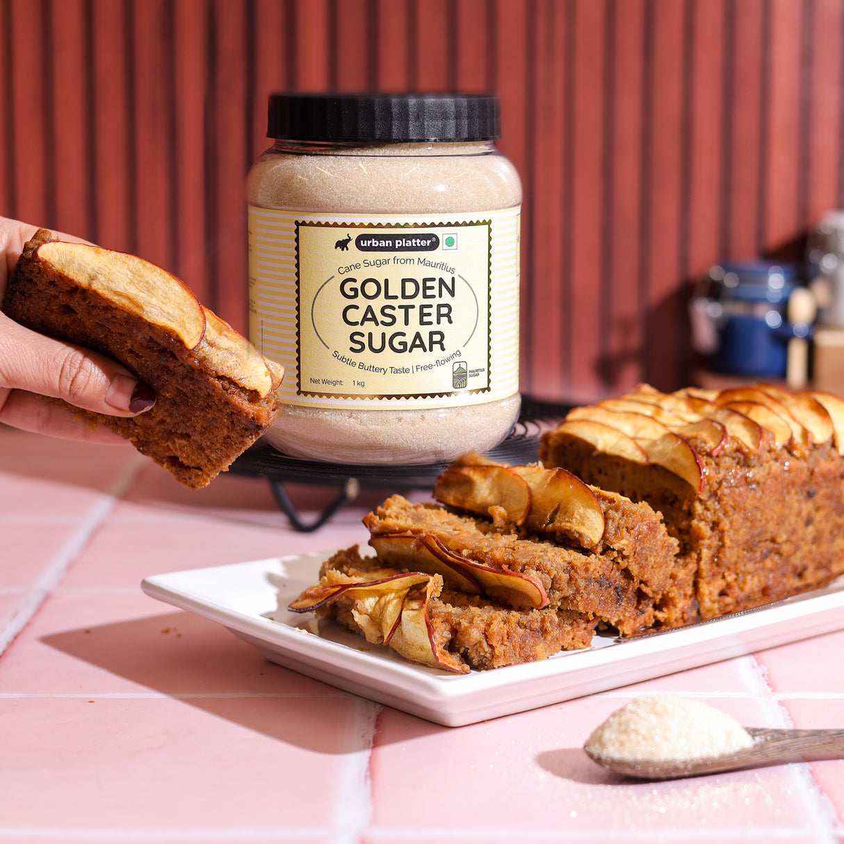 Urban Platter Mauritian Golden Caster Sugar, 1kg (Fine & Fluffy | Perfect for Cakes, Sponges & Whipped Desserts)