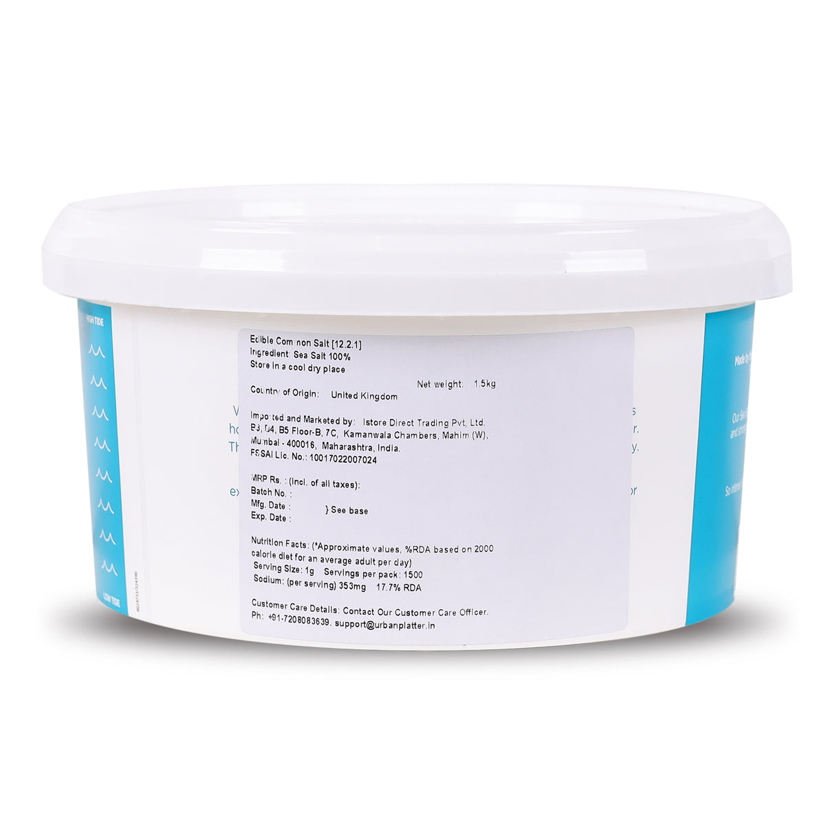 Cornish Sea Salt Crystals, 1.5kg, Hand-Harvested Premium Pyramid Salt from Cornwall, Perfect Finishing Touch for Salads & Gourmet Cooking