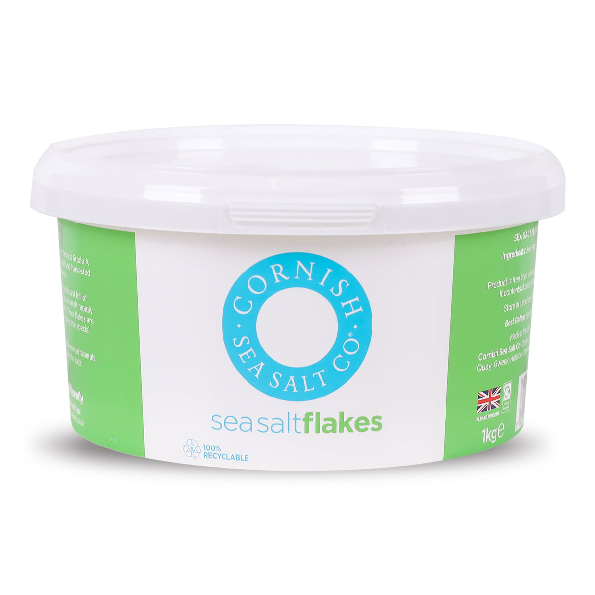 Cornish Sea Salt Flakes ,1kg, Hand-Harvested Premium Pyramid Salt from Cornwall, Perfect Finishing Touch for Salads & Gourmet Cooking