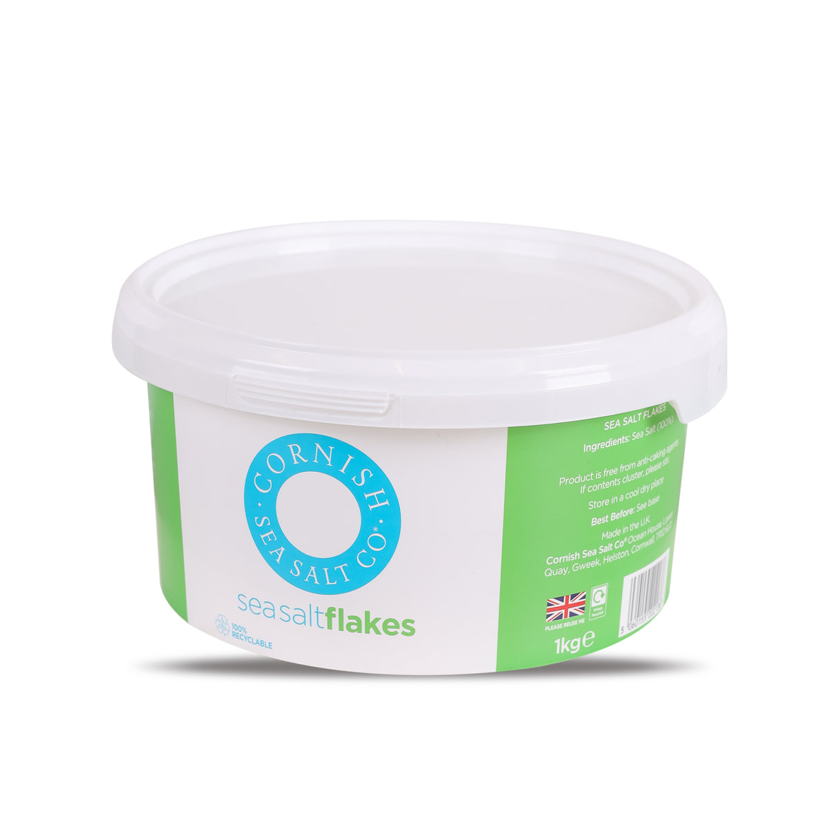 Cornish Sea Salt Flakes ,1kg, Hand-Harvested Premium Pyramid Salt from Cornwall, Perfect Finishing Touch for Salads & Gourmet Cooking