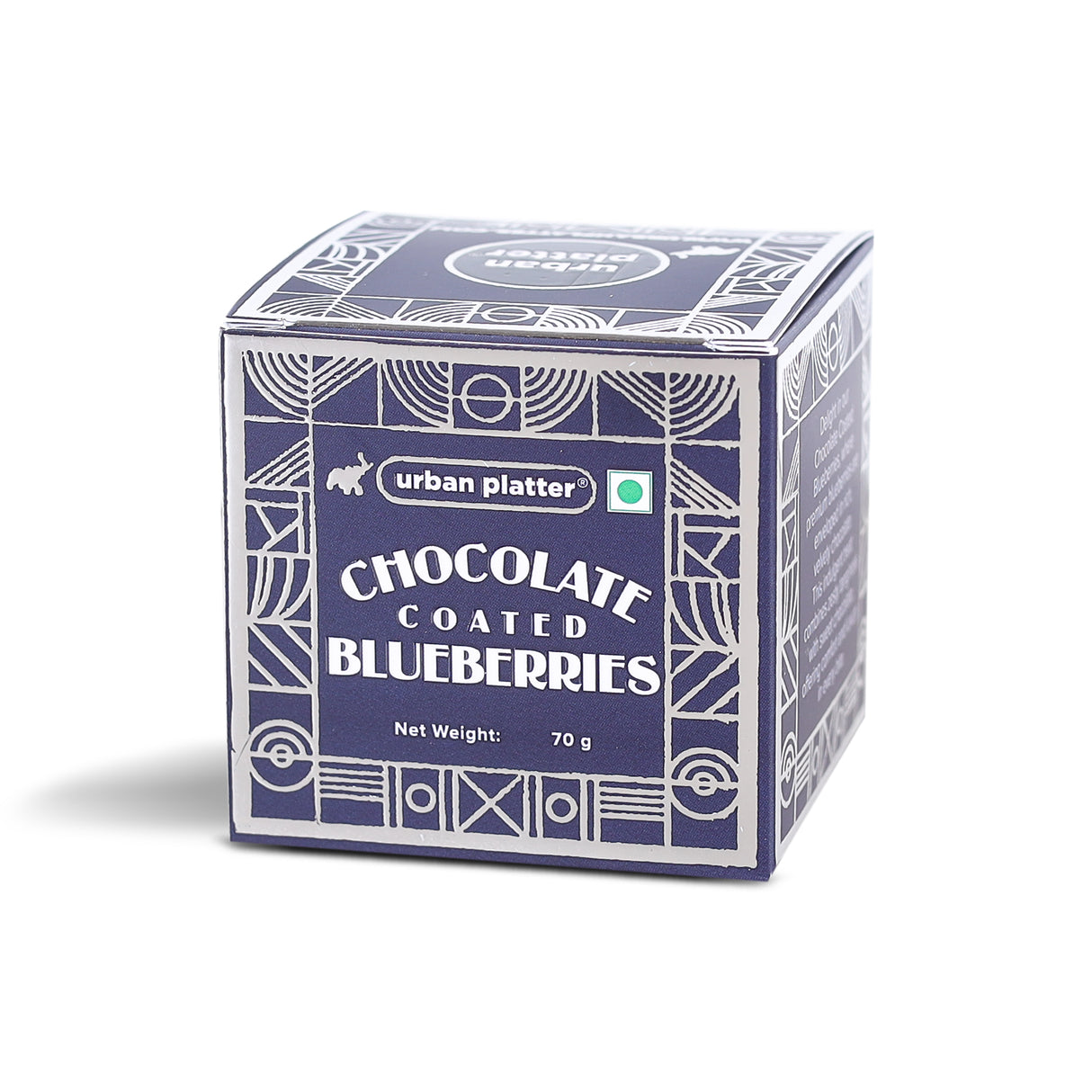 Urban Platter Chocolate Coated Blueberries, 70g (58% Belgian Dark Chocolate | Handcrafted & Artisanal | Perfectly Plant-Based)