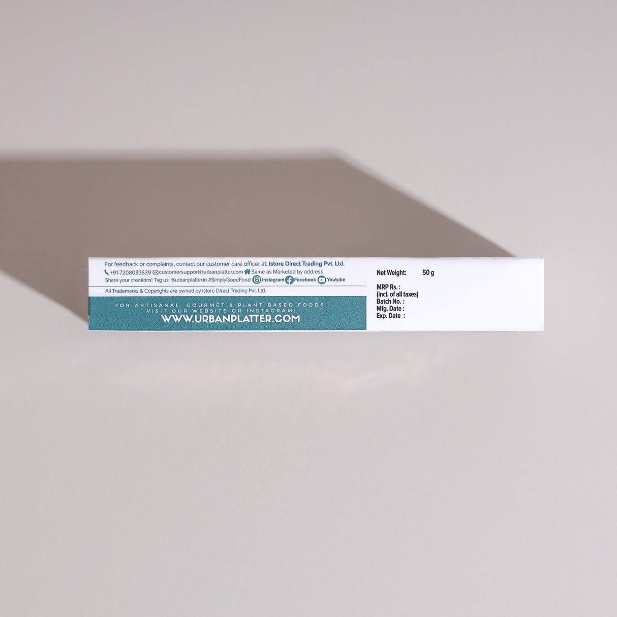 Urban Platter Pistachio Kunafa Bar, 50g (Middle Eastern Inspired Chocolate Bar Filled with Pistachio Butter & Kataifi, 58% Belgian Chocolate, Plant-Based)