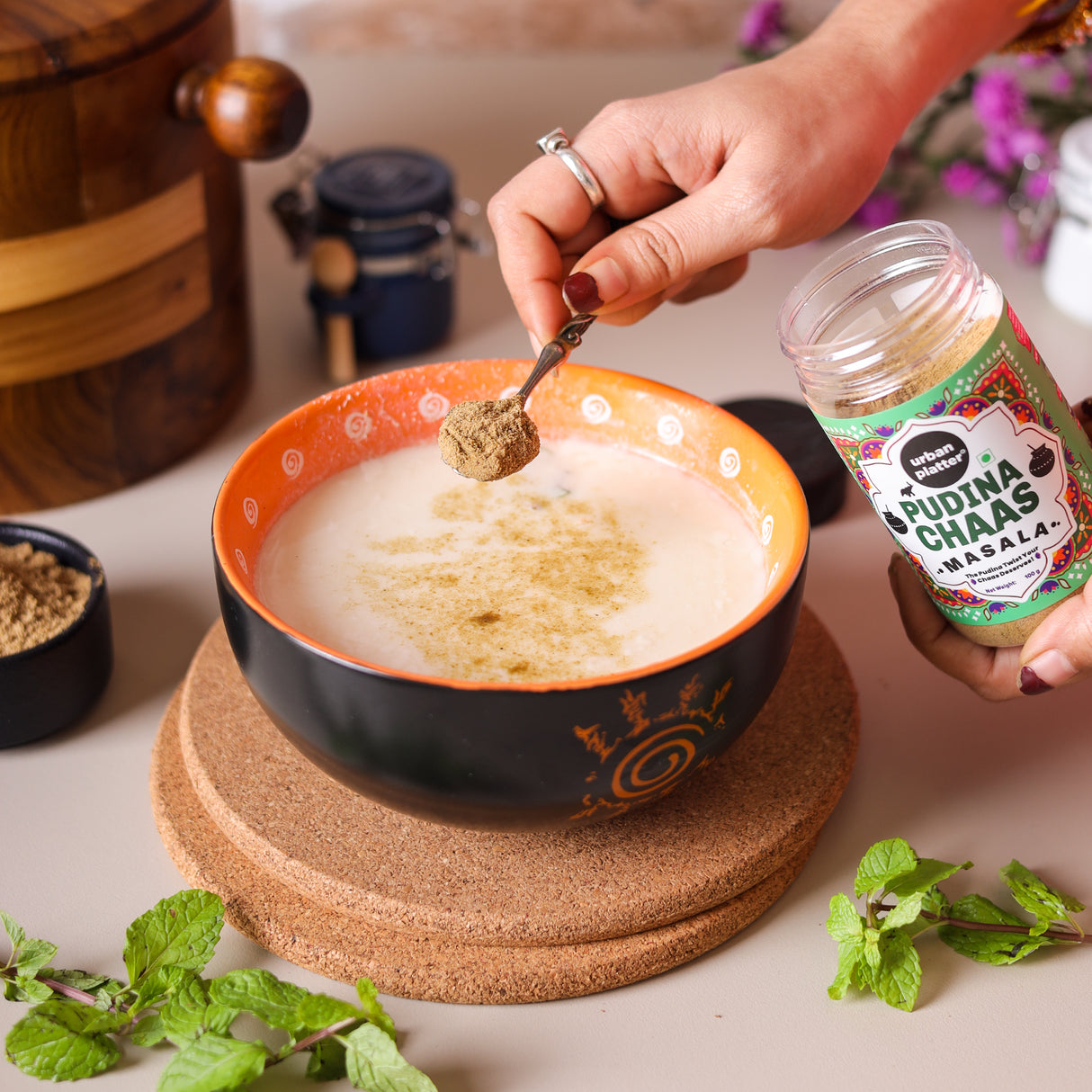 Urban Platter Pudina Chaas Masala, 100g (Everyday Refreshment Essential | Digestive-Friendly | Additive & Preservative-free)