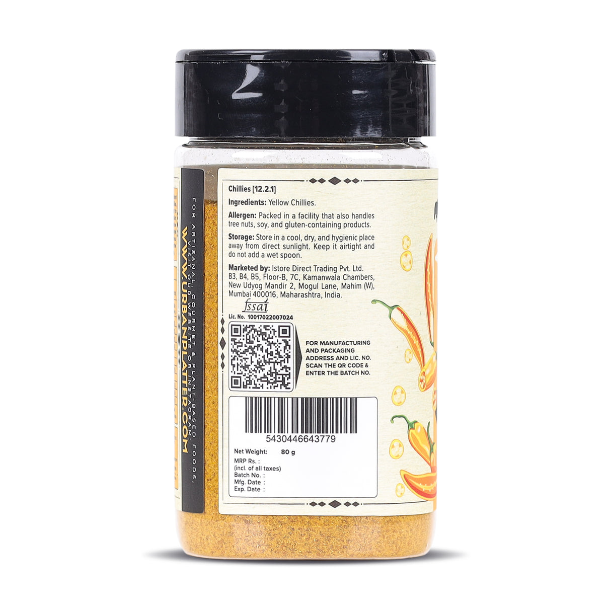 Urban Platter Yellow Chilli Powder, 80g (Mildly hot | Great for Chaats, Curries and Pickles)
