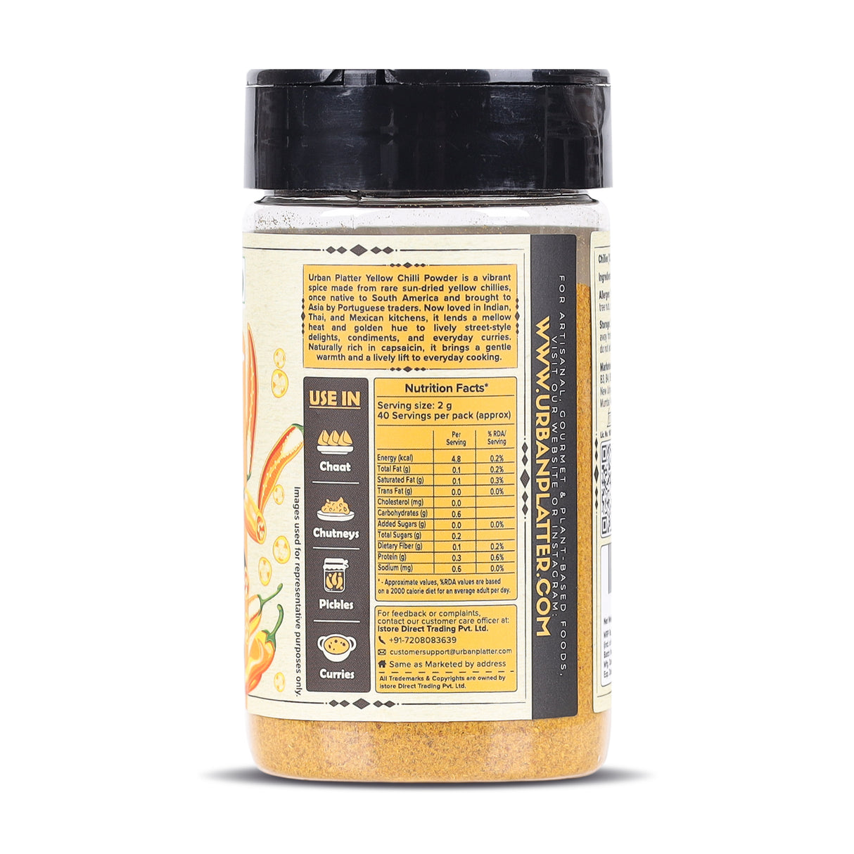 Urban Platter Yellow Chilli Powder, 80g (Mildly hot | Great for Chaats, Curries and Pickles)