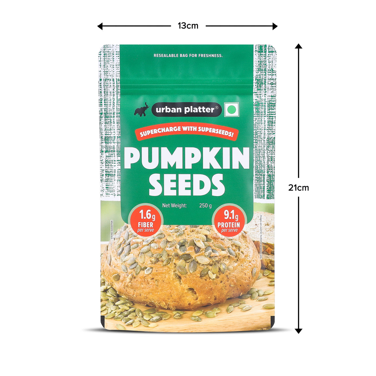Urban Platter Pumpkin Seeds, 250g (Pepitas | Naturally Rich in Protein & Healthy Fats | Snack, Sprinkle & Bake)