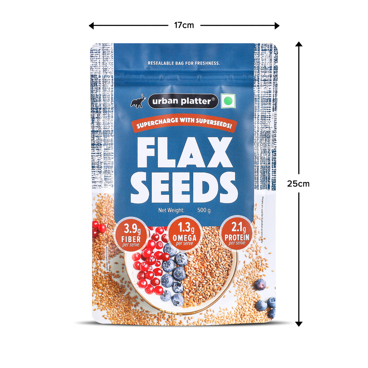 Urban Platter Flax Seeds, 500g (Alsi, Heart-Healthy, Protein and Fiber Rich, Use in salads, After meal Digestive)