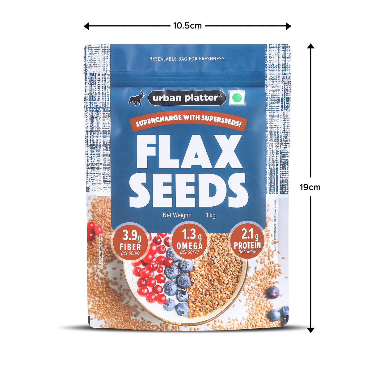 Urban Platter Flax Seeds, 1kg (Alsi, Heart-Healthy, Protein and Fiber Rich, Use in salads, After meal Digestive)