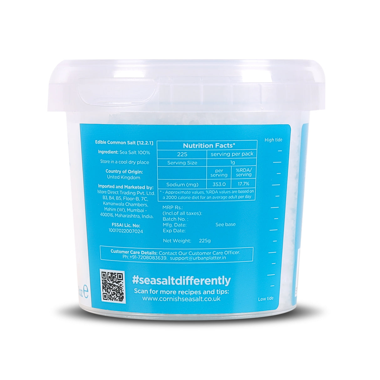 Cornish Sea Salt Crystals, 225g, Hand-Harvested Premium Pyramid Salt from Cornwall, Perfect Finishing Touch for Salads & Gourmet Cooking