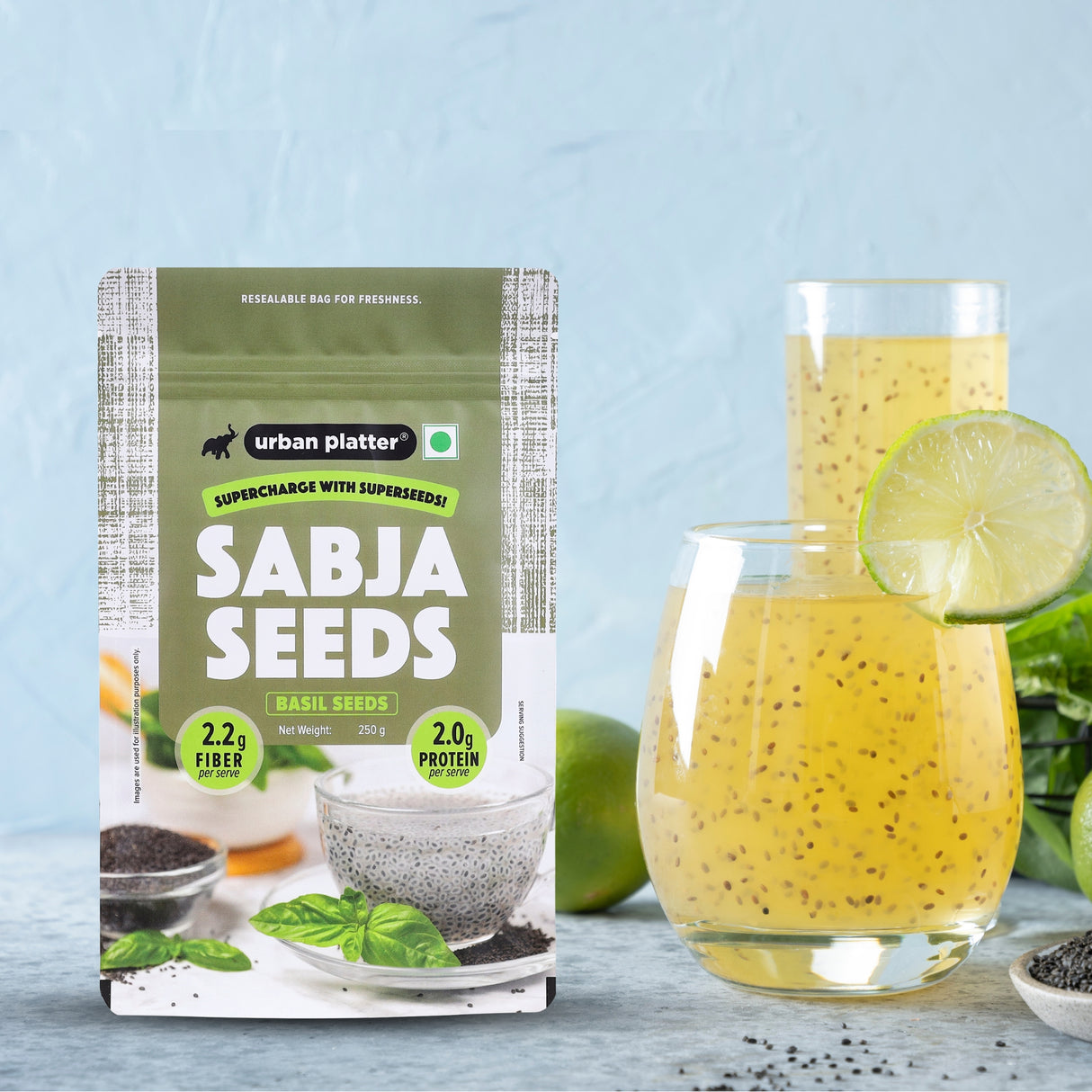 Urban Platter Sabja Seeds, 250g (Natural Body Coolant, Aids in Digestion, Ayurveda Superfood, Rich in Protein & Fiber)