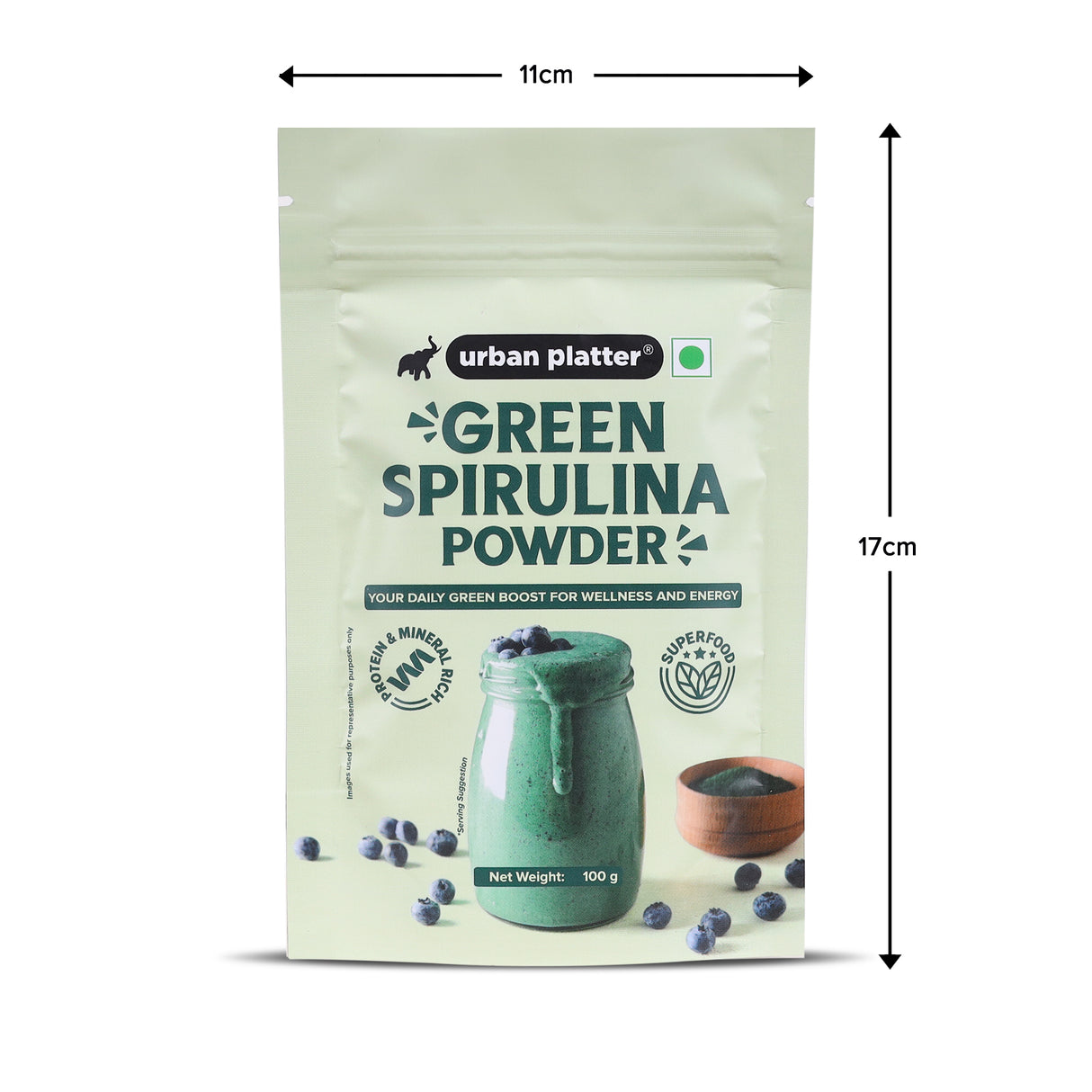 Pure Spirulina Powder, 100g (Naturally Nutrient-Dense | Supports Energy, Immunity & Detox | Rich in Protein & Iron)