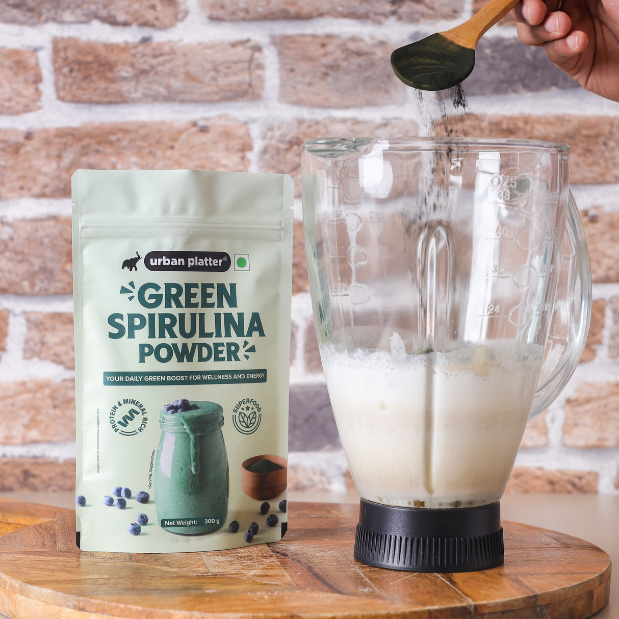 Urban Platter Pure Spirulina Powder, 300g (Naturally Nutrient-Dense | Supports Energy, Immunity & Detox | Rich in Protein & Iron)