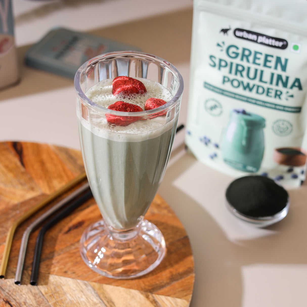 Urban Platter Pure Spirulina Powder, 300g (Naturally Nutrient-Dense | Supports Energy, Immunity & Detox | Rich in Protein & Iron)