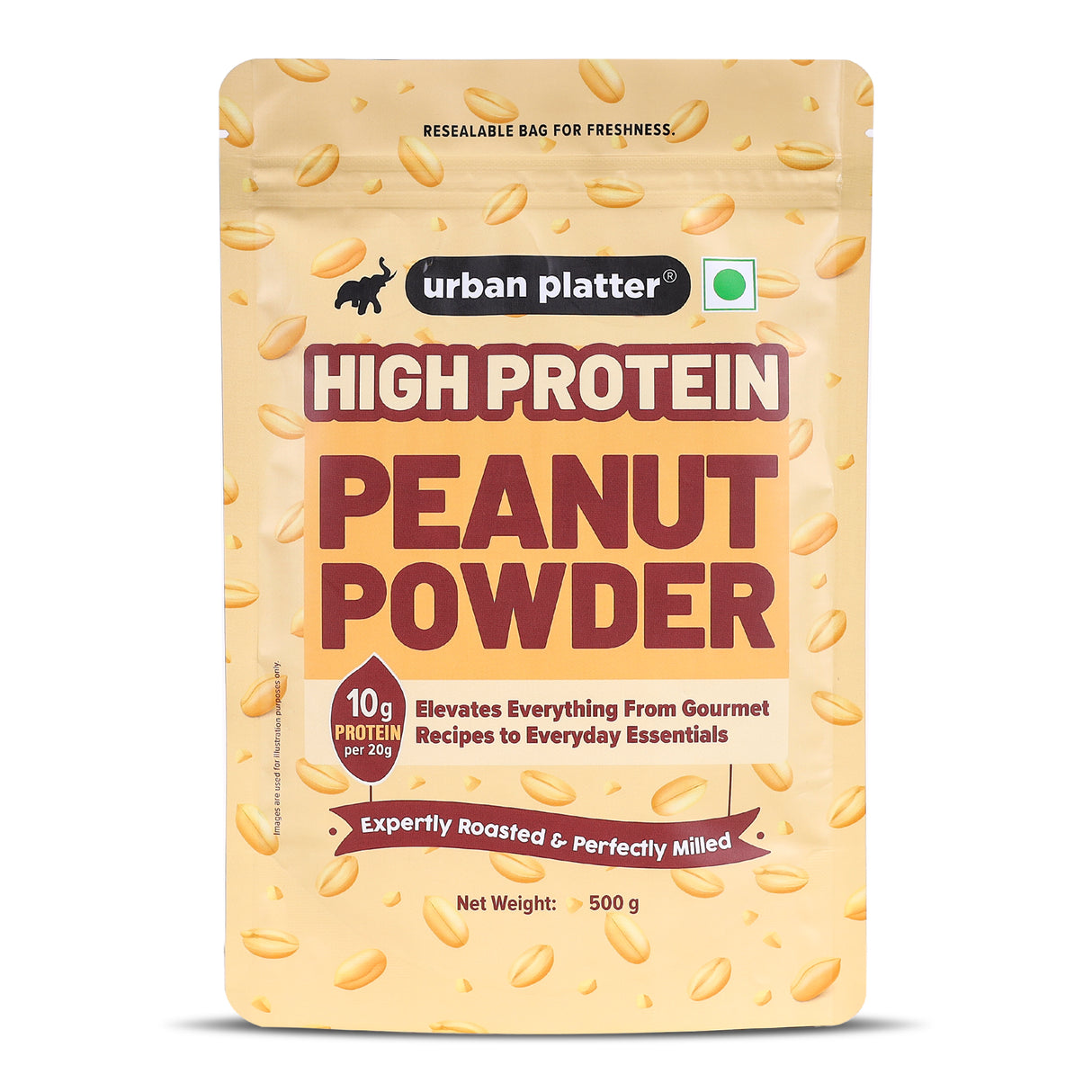 Urban Platter High Protein Peanut Powder, 500g (Plant-Based Protein, Low Fat, Ideal for Protein Additions to your Daily Meals)
