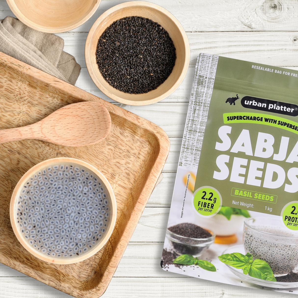 Urban Platter Sabja Seeds, 1kg (Natural Body Coolant, Aids in Digestion, Ayurveda Superfood, Rich in Protein & Fiber)