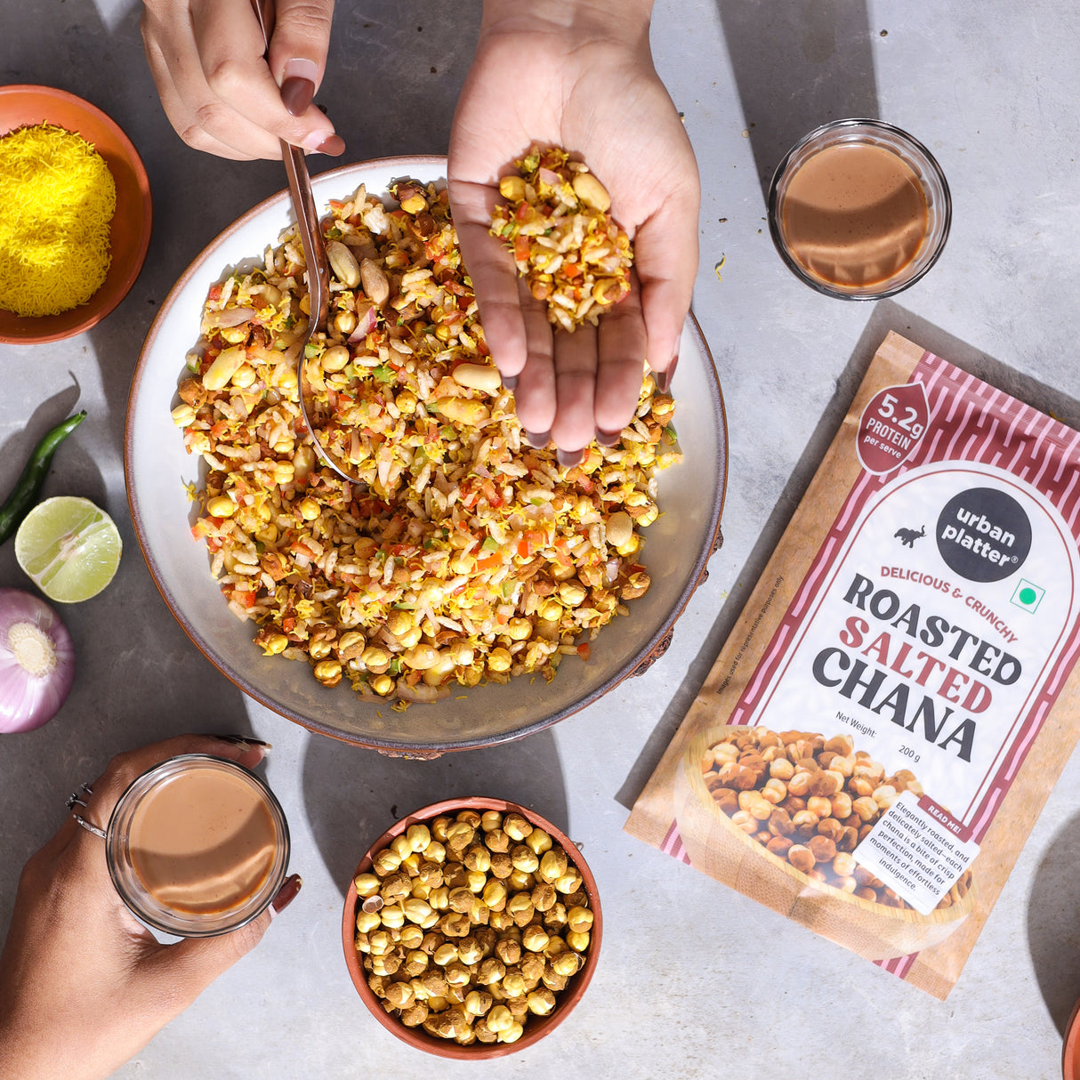 Urban Platter Roasted Salted Chana, 200g (With Skin | Vacuum Packed | Protein-packed Healthy Snacking)